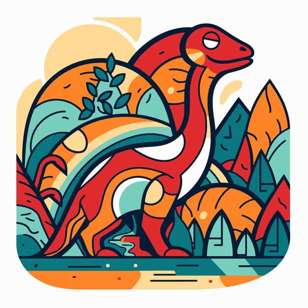 Vector pop art dinosaur illustration design