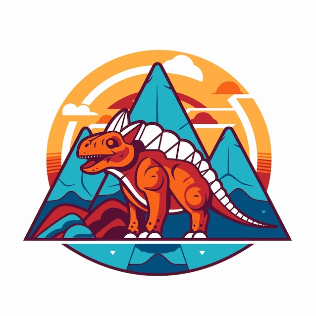 Vector pop art dinosaur illustration design