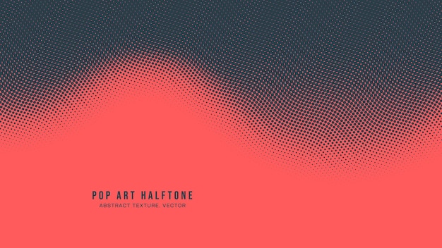 Vettore pop art dots halftone pattern smooth curved border vector abstract background