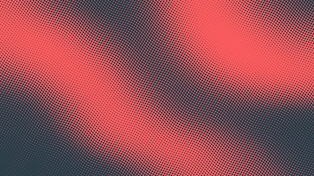 Vector pop art dots wavy half tone pattern vector textured red blue abstract background