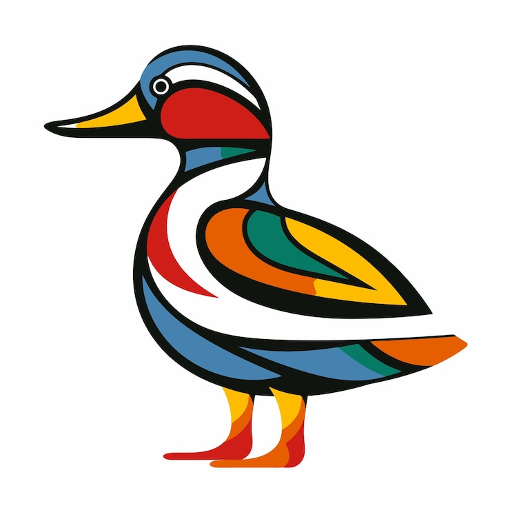 Vector pop art duck illustration design