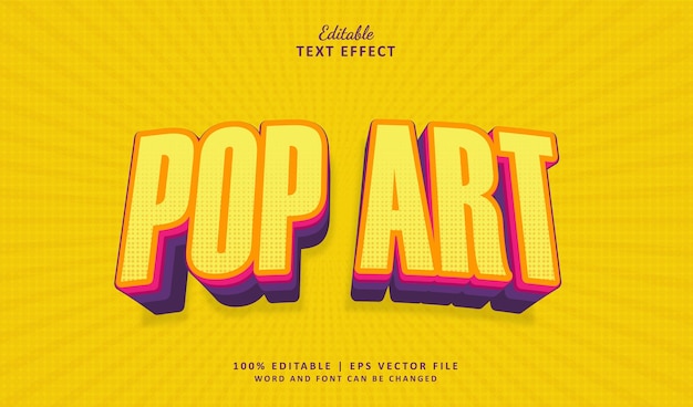 Pop Art Editable Text Effect Style 3d Retro Vintage