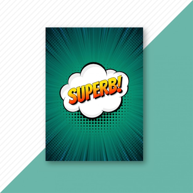 Vector pop art green comic brochure template vector