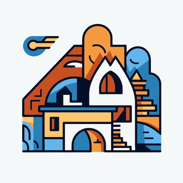 Vector pop art house illustration design