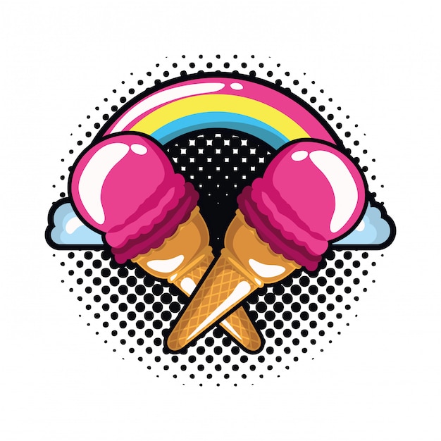 Pop art ice cream icon