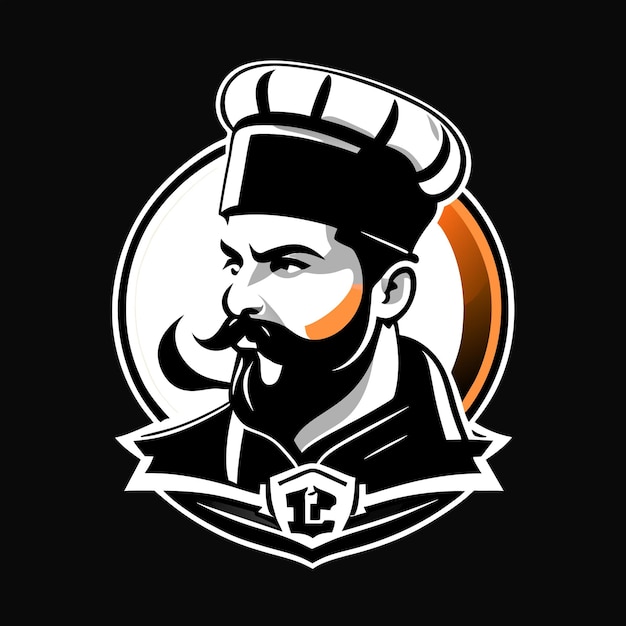 Pop art illustratie van een baarde man esports mascotte gaming logo ontwerp sjabloon
