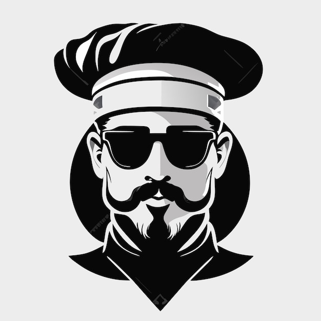 Pop art illustration of a bearded man esports mascot gaming logo design template