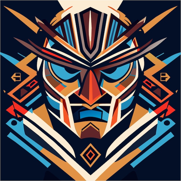 Pop art inspiration on tribal mask bold tattoo concept