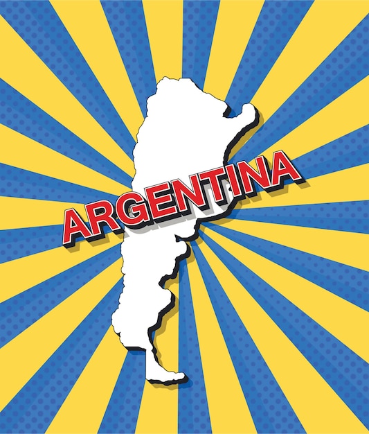Pop-art kaart van Argentinië