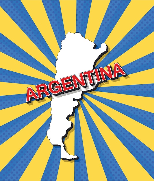 Pop-art kaart van argentinië