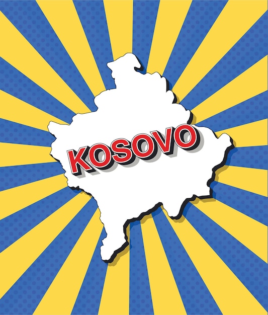 Pop-art kaart van Kosovo