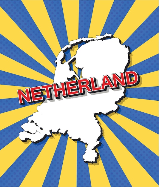 Pop art kaart van nederland