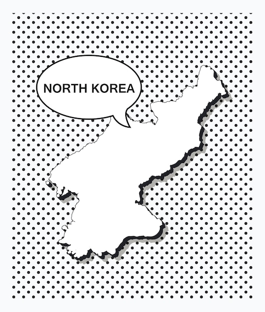 Pop-art kaart van noord-korea