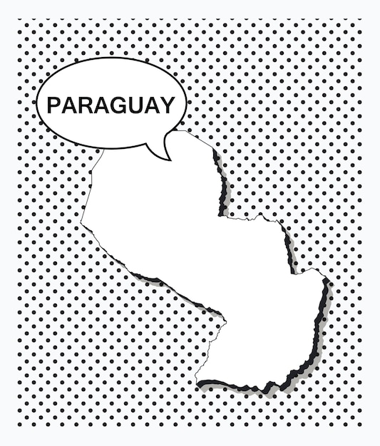 Pop-art kaart van paraguay