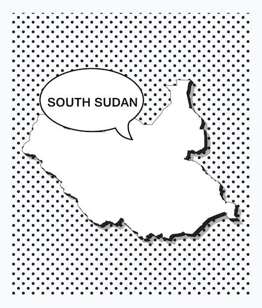 Pop-art kaart van Zuid-Soedan