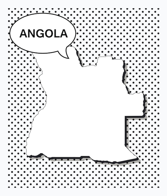 Pop art map of Angola