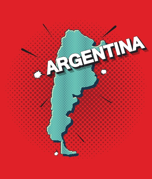 Pop art map of Argentina