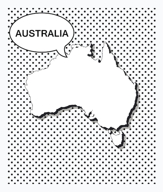 Vettore mappa pop art dell'australia