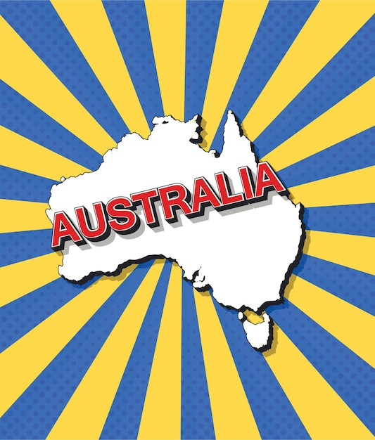 Pop art map of Australia