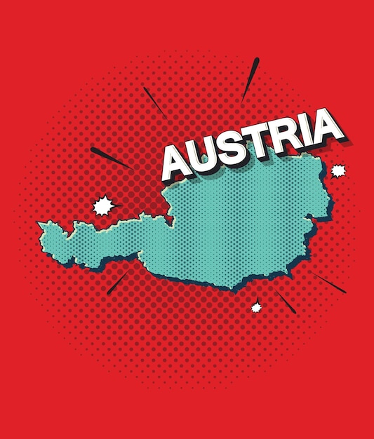 Pop art map of Austria