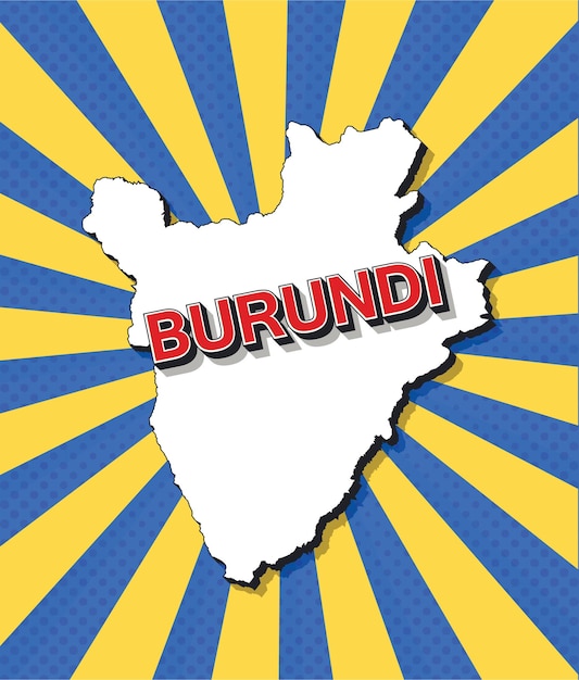 Pop art map of burundi