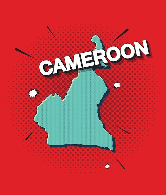 Mappa pop art del camerun