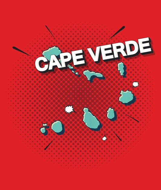 Pop art map of cape verde