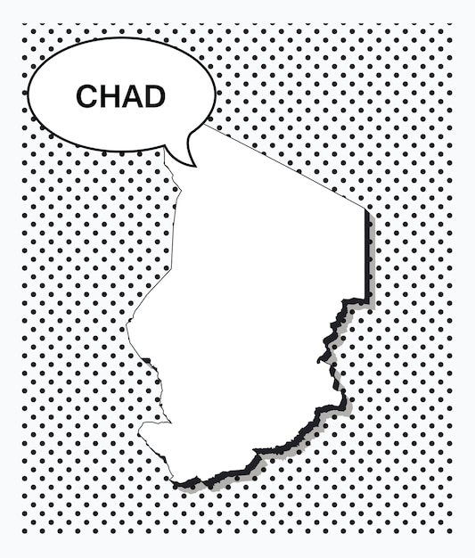 Pop art map of chad