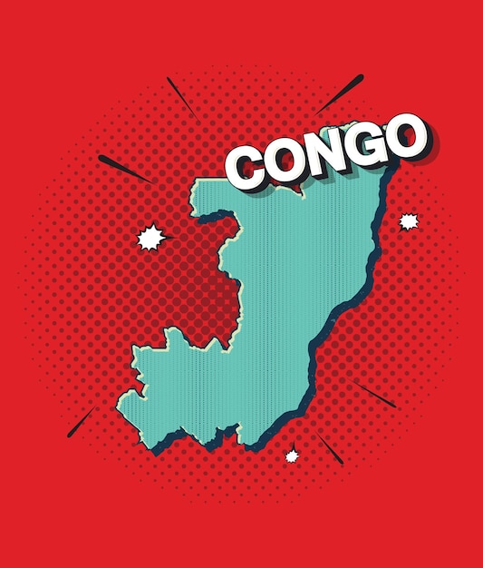 Pop art map of congo