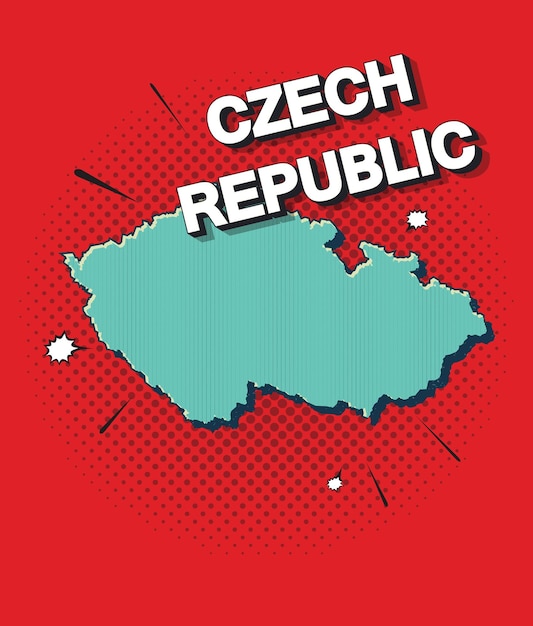 Pop art map of czech republic