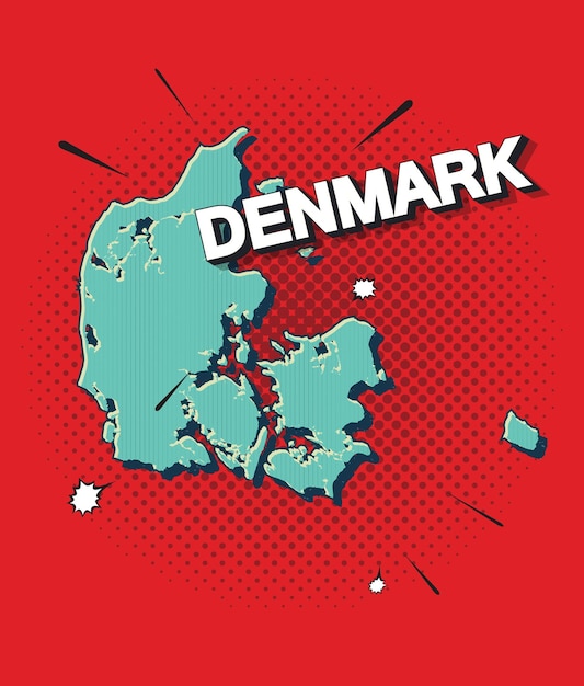 Mappa pop art della danimarca