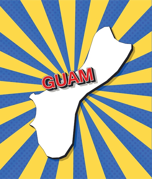 Mappa pop art di guam