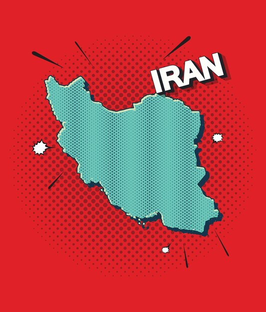 Pop art map of iran