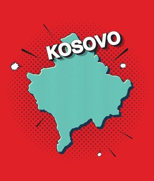 Mappa pop art del kosovo