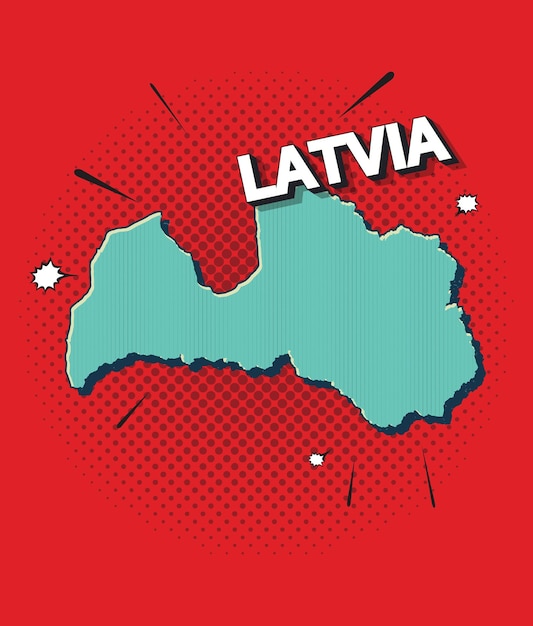 Pop art map of latvia