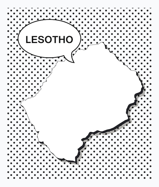 Pop art map of lesotho