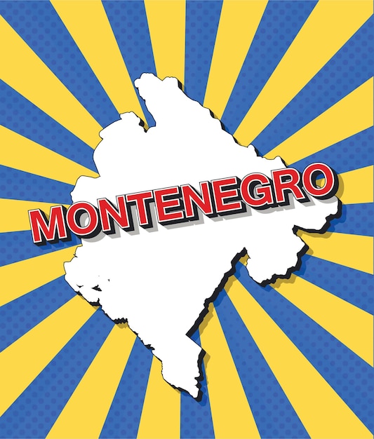Vettore mappa pop art del montenegro
