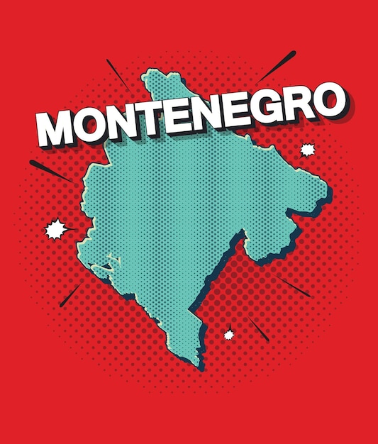 Поп-арт карта черногории