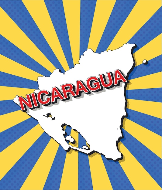 Pop art map of nicaragua