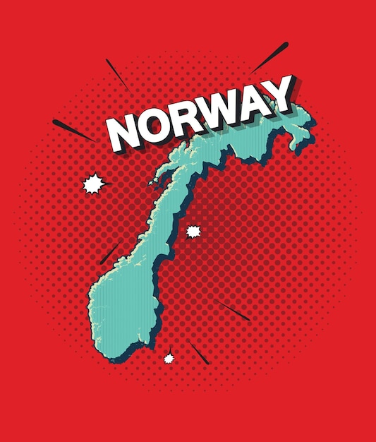 Mappa pop art della norvegia