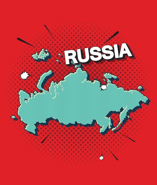 Поп-арт карта россии