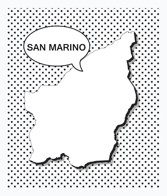 Vettore mappa pop art di sanmarino