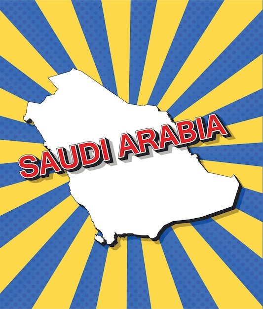 Pop art map of saudiarabia