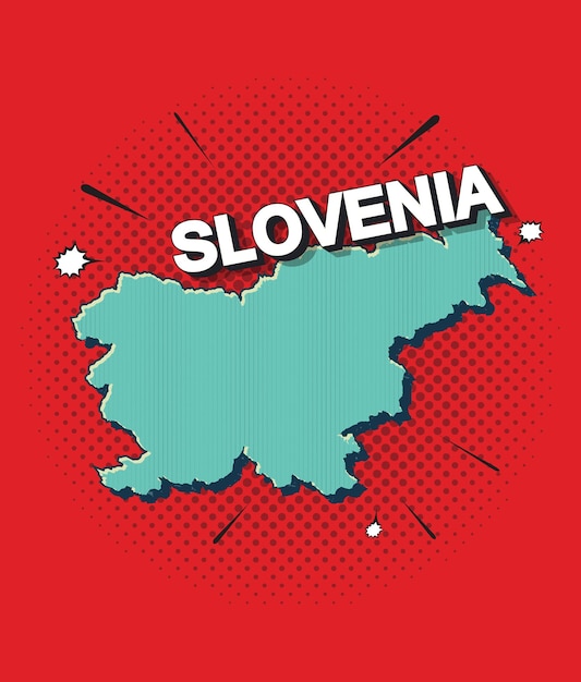 Pop art map of slovenia