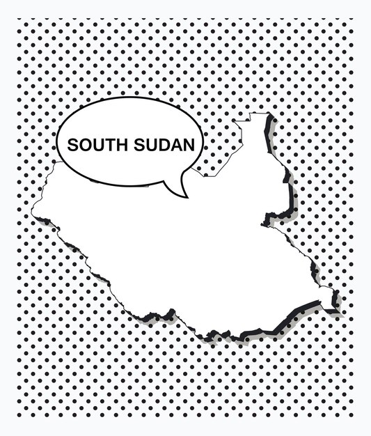 Поп-арт карта Южного Судана