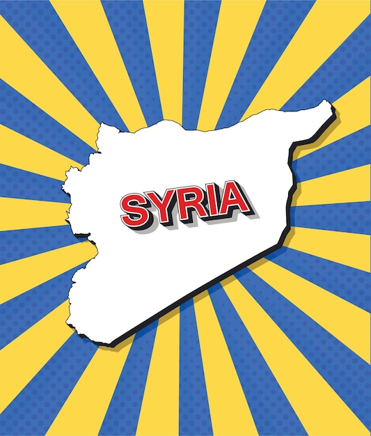 Pop art map of syria