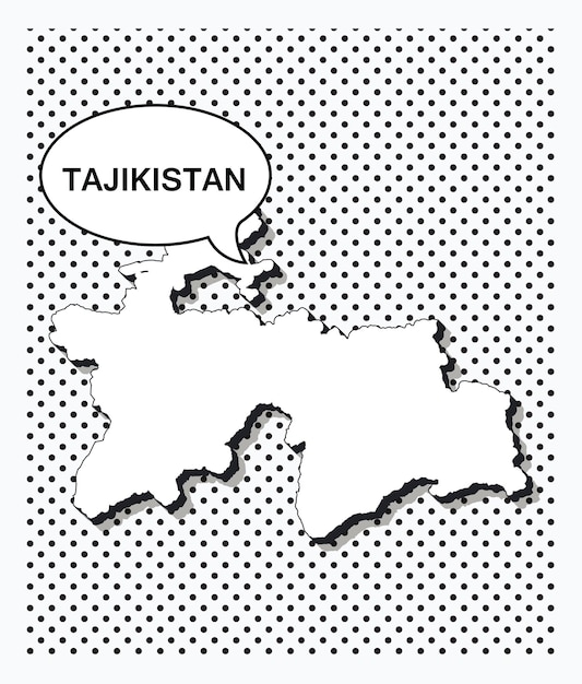 Pop art map of tajikistan