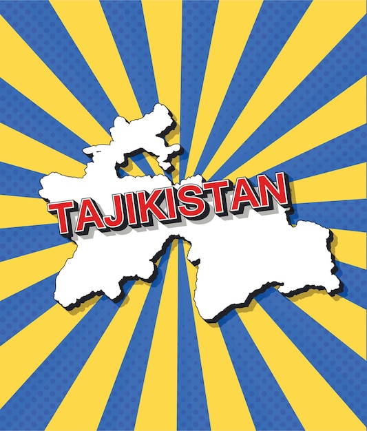 Mappa pop art del tagikistan