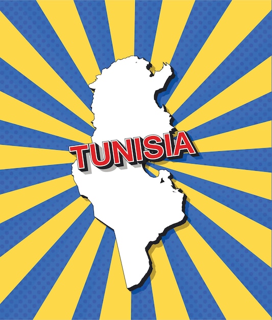 Mappa pop art della tunisia