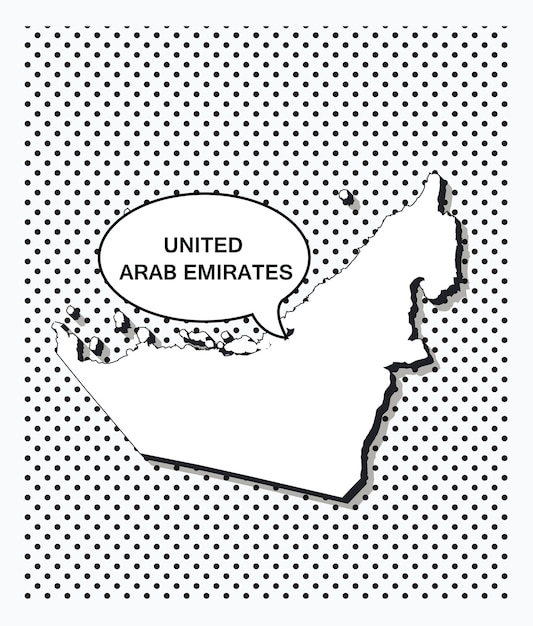 Vector pop art map of united arabemirates